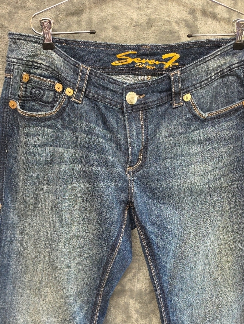 Seven7 Women’s Blue Boot Cut Jeans with Faded Finish sz 16 - Picture 3 of 10